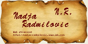 Nadja Radmilović vizit kartica